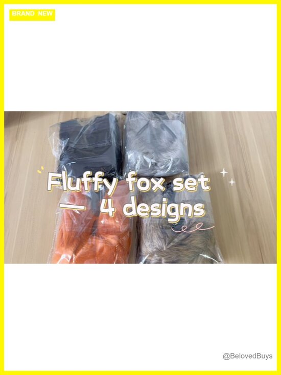 Faux Fur Fox Tail and Ears Headband Set